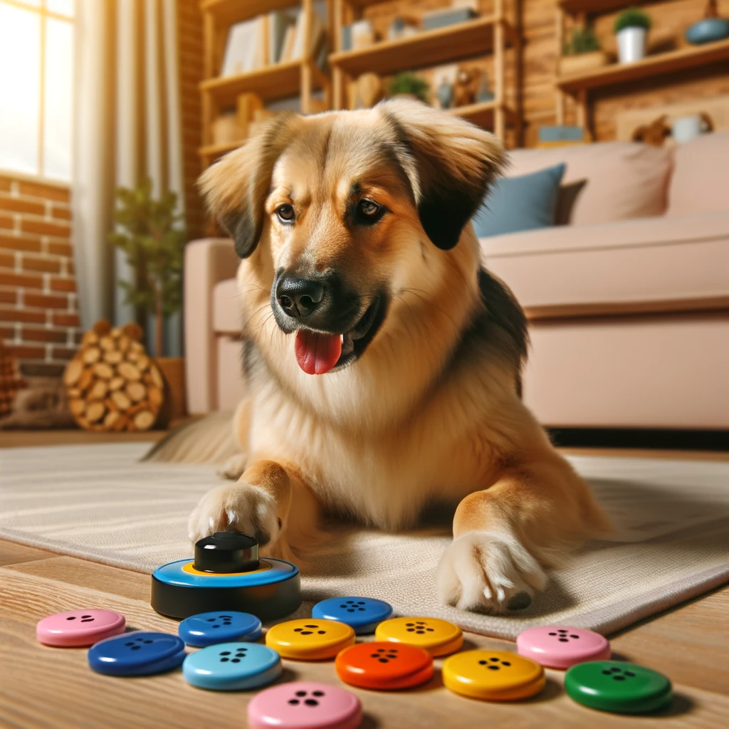 DALL_E_2023-11-22_00.59.27_-_An_image_showing_a_dog_learning_to_press_voice-recording_training_buttons_with_a_background_indicating_a_home_environment._The_dog_looking_intellige.png