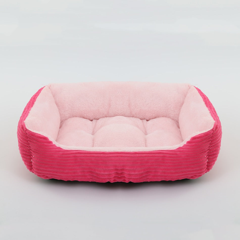 Plush Square Kennel: Calming Dog and Cat Bed with Cushion for Medium and Small Pets
