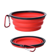 Large Collapsible Silicone Pet Bowl: 350/1000ml Portable Feeder Dish for Outdoor Travel with Dogs