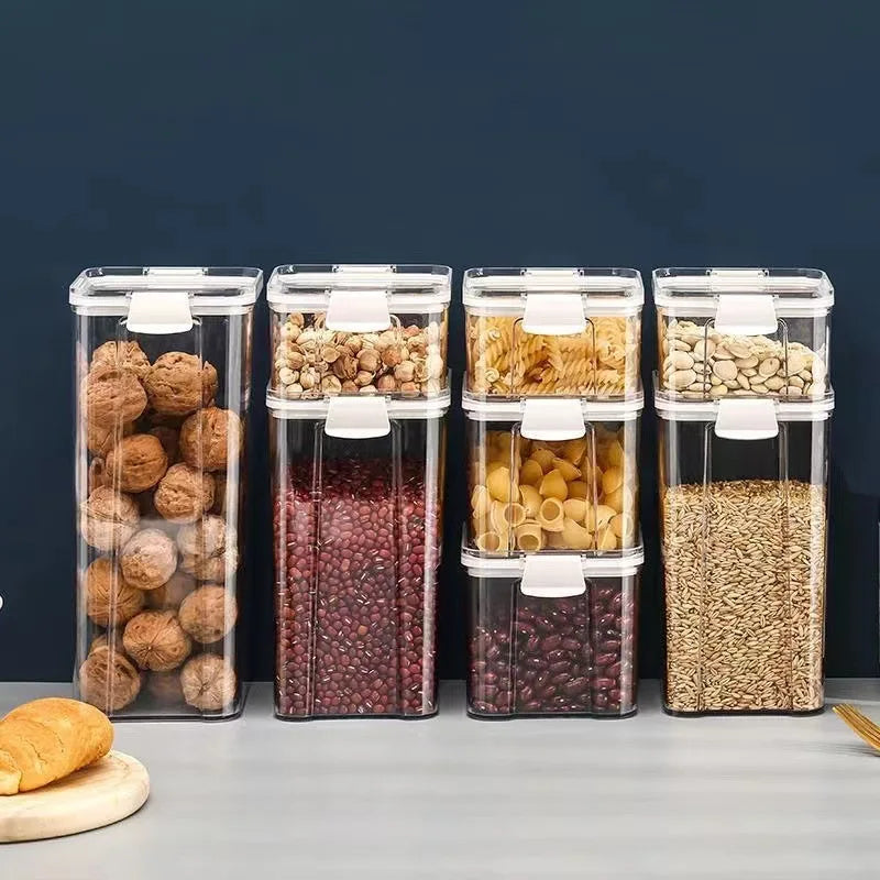 Airtight Food Storage Containers - Cereal, Candy & Dried Food Jars with Lids for Refrigerator & Pantry Organization - Kitchen Household Items