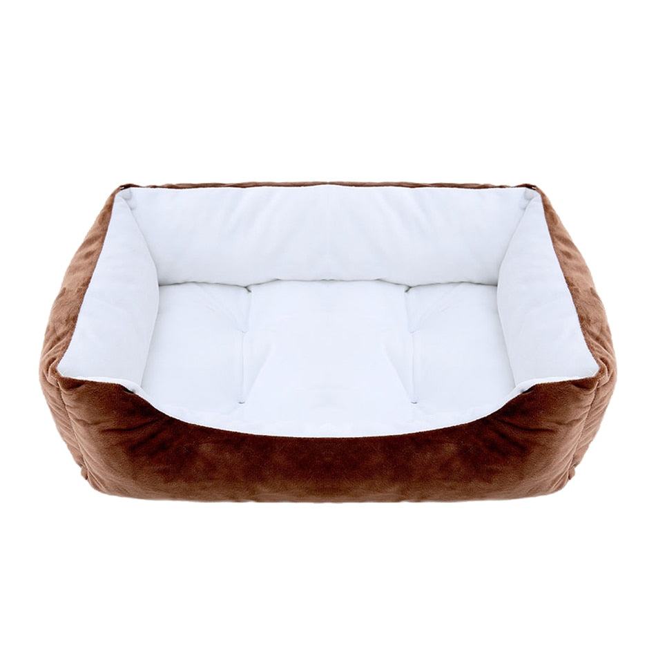 Plush Square Kennel: Calming Dog and Cat Bed with Cushion for Medium and Small Pets