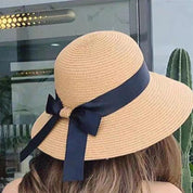 Chic Ribbon Bowknot Straw Hat for Children and Adults