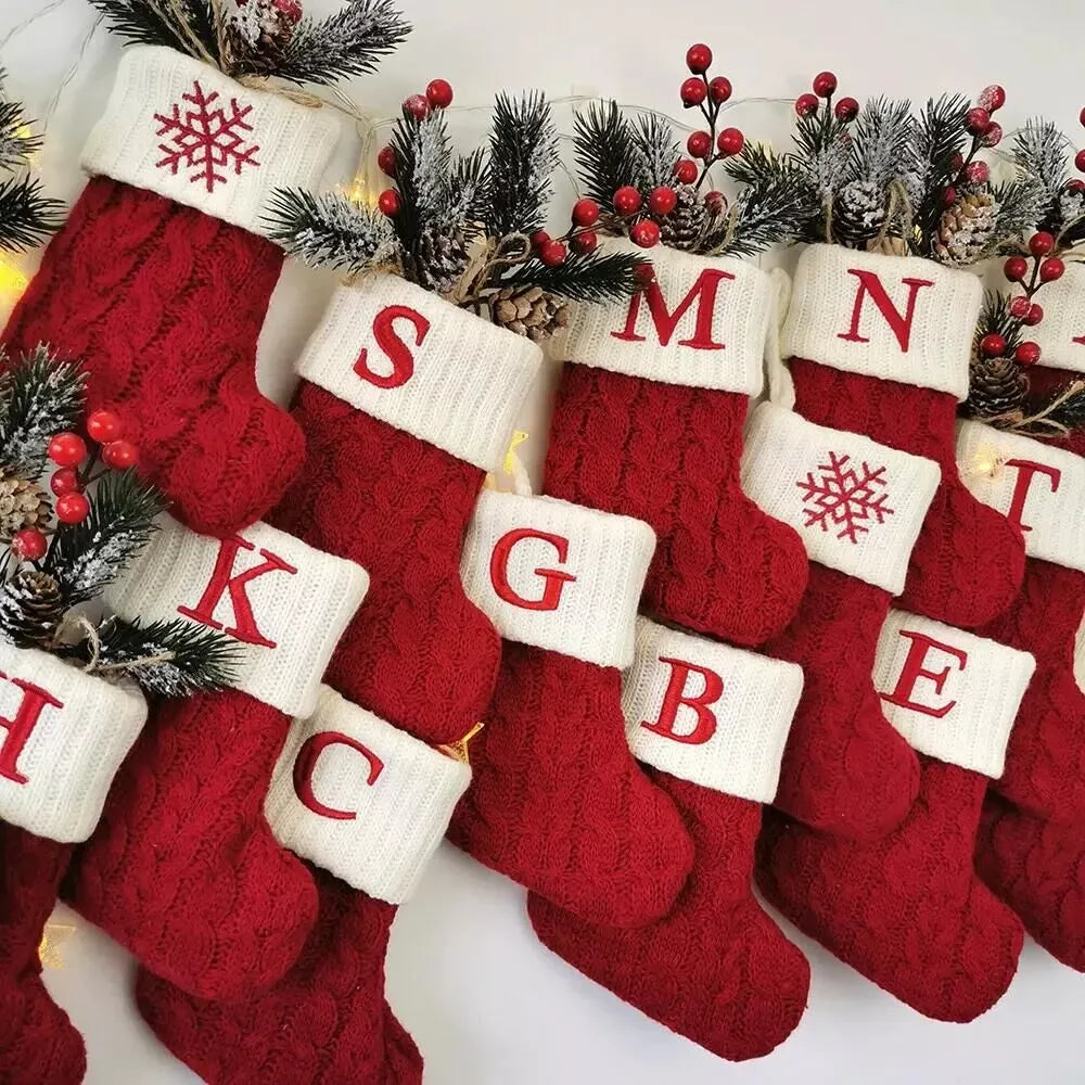 Christmas Socks with Snowflake & Letter Design - A Timeless Festive Keepsake for 2023 and Beyond!