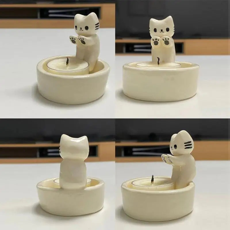 Cute Kitten Paw Cartoon Candle Holder - Creative Scented Candle Stand for Home Decor