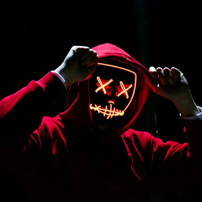 🎃 Spooky Spectacle Halloween Neon LED Purge Mask 🎃