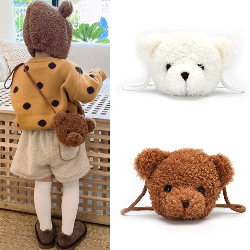 Adorable Small Bear Plush Shoulder Bag for Kids